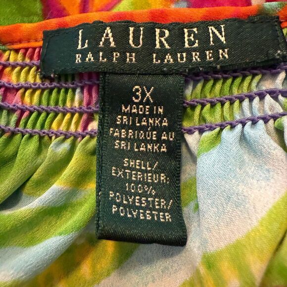 Lauren Ralph Lauren Colorful Three Quarter Sleeve Top Size 3X - Picture 13 of 14